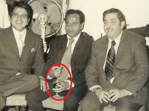 Pran with Dilip Kumar and Raj Kapoor