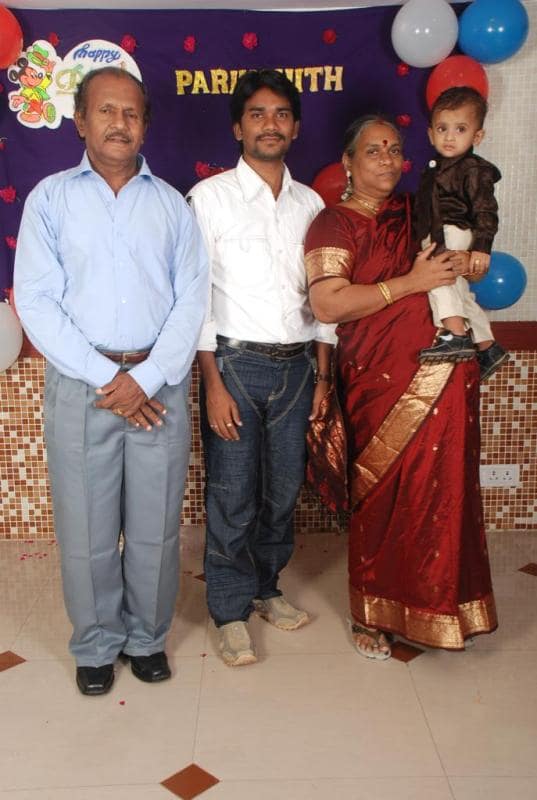 Prem Rakshith with his parents and son