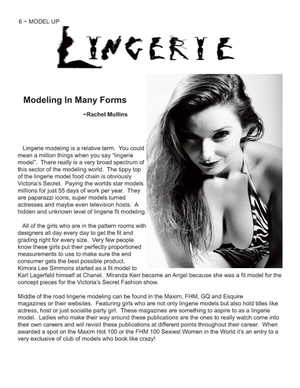 Rachel Mullin's article on Modeling in many forms published in 2013