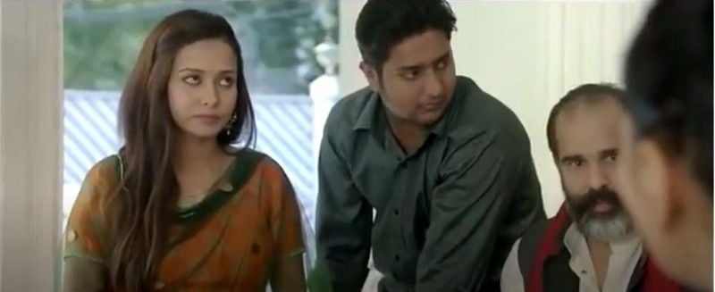 Richa Meena (left) as Neha Sinha in a still from the Hindi film Running Shaadi (2017)