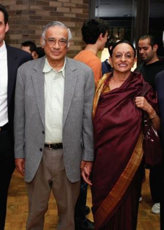 S. R. Srinivasa Varadhan with Vasundra Varadhan