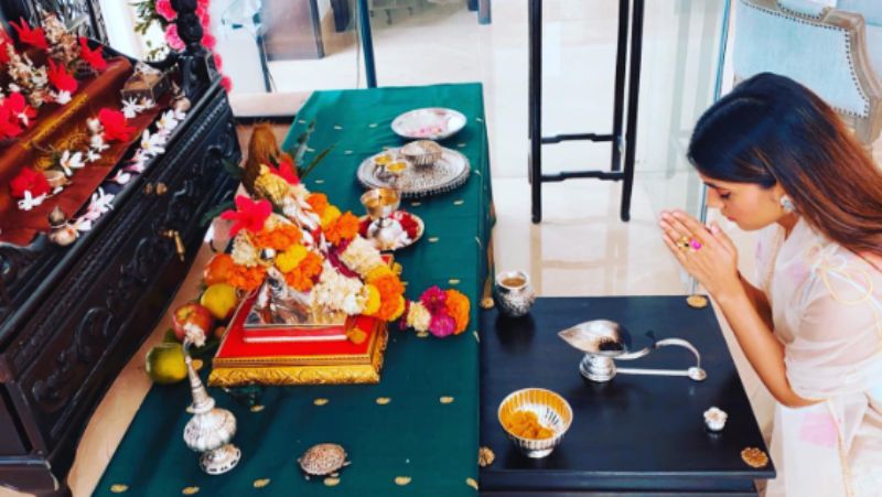 Samiksha Pednekar, seeking blessings while celebrating Ganesh Chaturthi