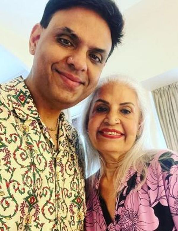 Sandiip Sikcand with his mother