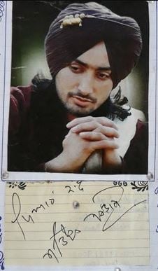 Satinder Sartaaj's autograph