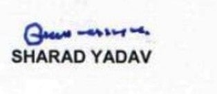 Sharad Yadav's signature