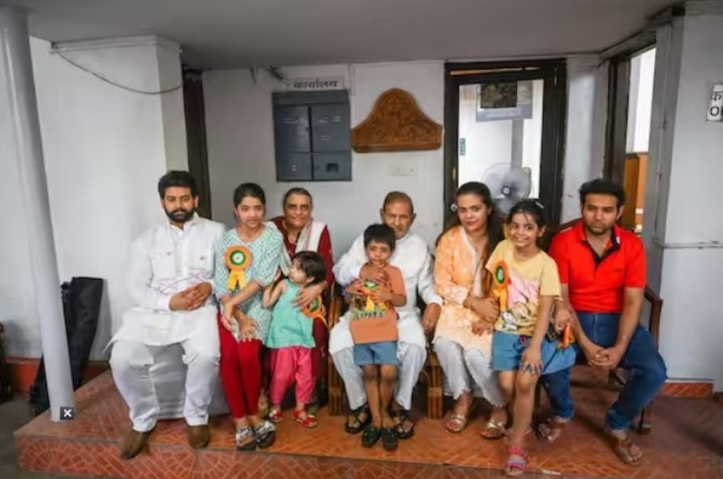 Sharad with his family