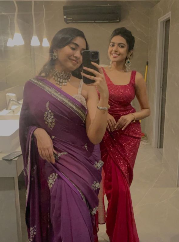 Shivathmika Rajashekar with her sister, Shivani Rajashekar