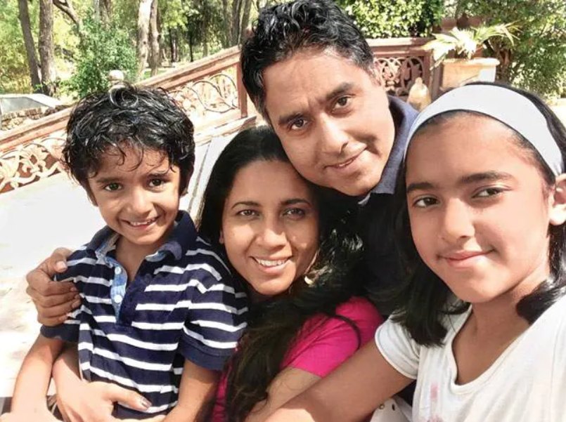 Suchi Mukherjee with her husband and kids