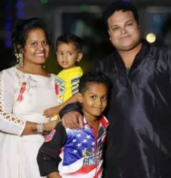 Sunil Holkar with his wife and sons