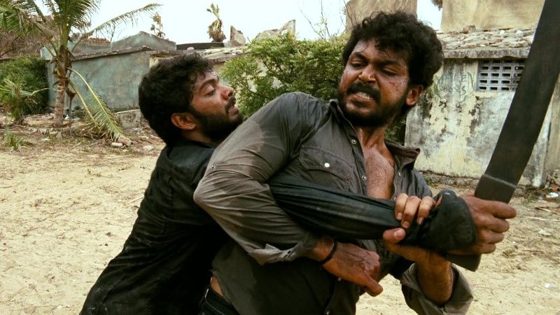 Vinoth Kishan (left) in a still from the Tamil film Naan Mahaan Alla (2010)