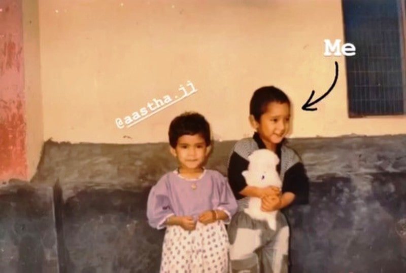 A childhood photograph of Anshul Jubli with his sister