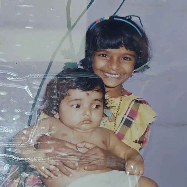 A childhood picture of Basil Joseph with his sister