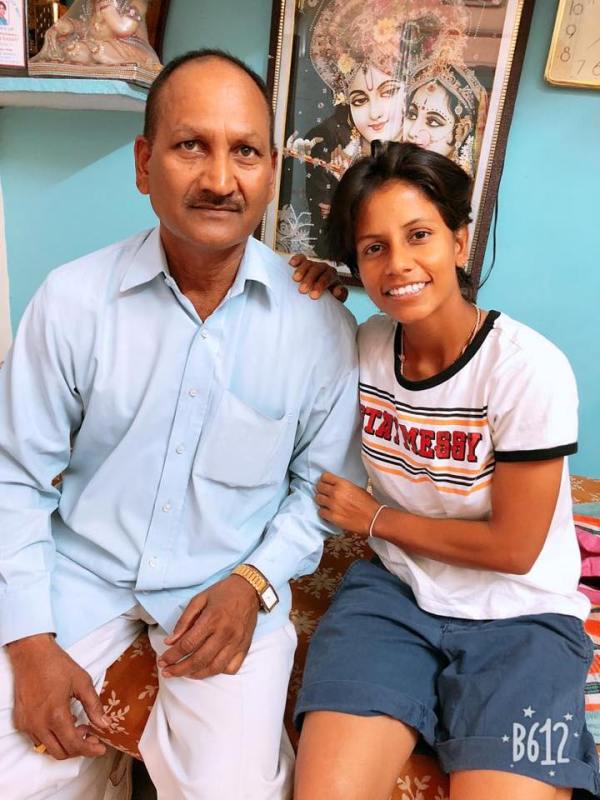 Poonam Yadav with her father