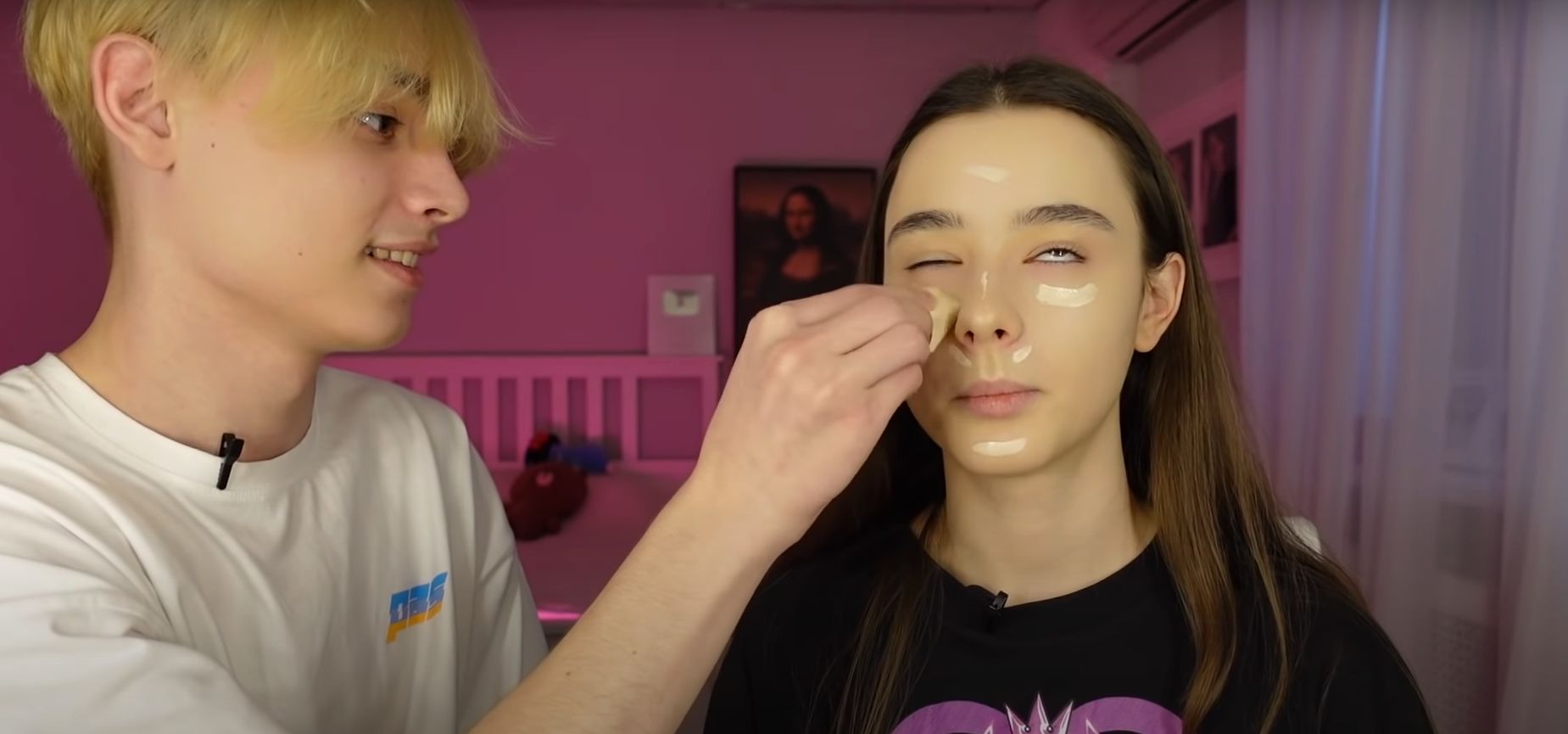 A video of Stephan doing Dasha's makeup
