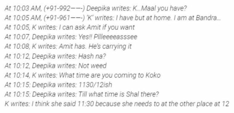 Amit Thakur mentioned in a private conversation between Deepika Padukone and Karishma Prakash in 2017