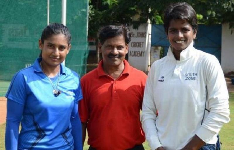Arundhati and Mithali with their coach