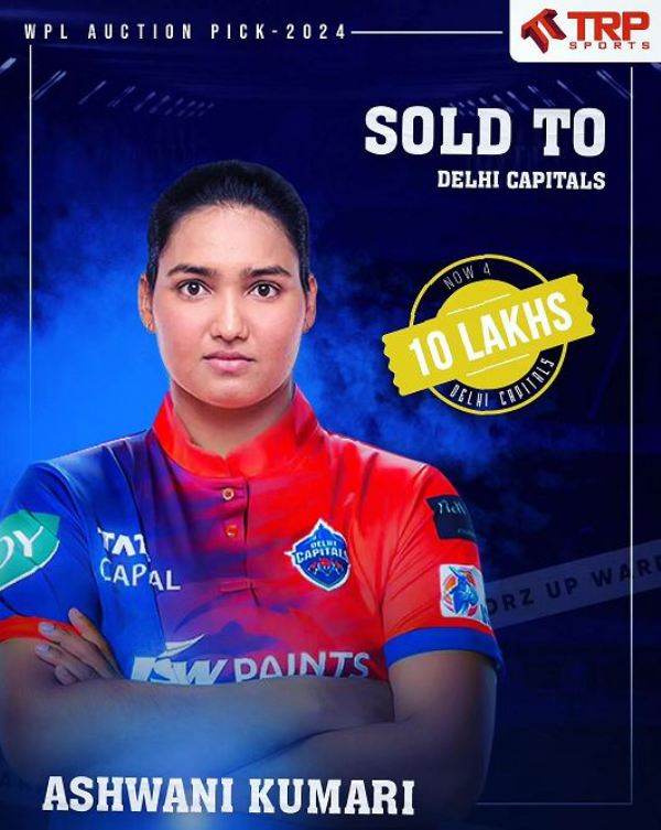 Ashwani Kumari was picked by Delhi Capitals for Rs. 10 lakh in the 2024 Women's Premier League auction