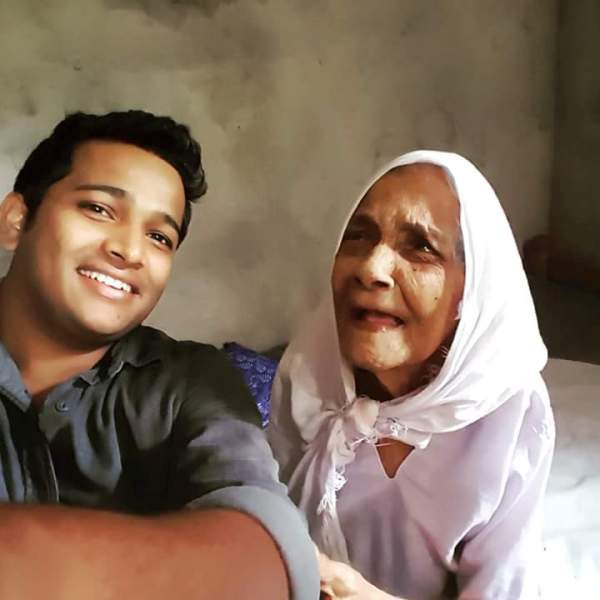 Basil Joseph with his 111-year-old great grandmother
