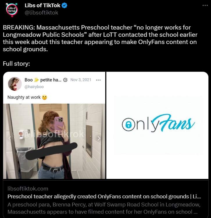 Chaya Raichik tweeted about the Longmeadow teacher's OnlyFans account