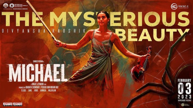 Divyansha Kaushik featuring on a poster of the film 'Michael' (2023)