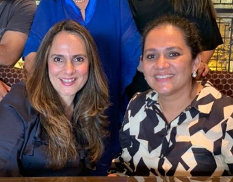 Jagdeep Advani's wife, Genevieve Jaffrey with her sister Shaheen Aggarwal (right)