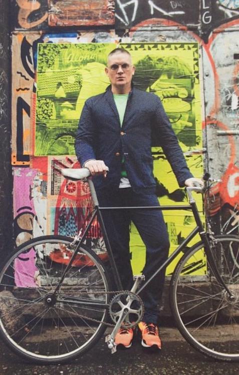 Giles with his bicycle