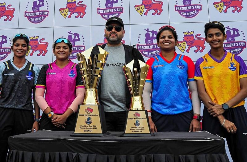 Humaira Kazi (in pink t-shirt) during the inauguration ceremony of the President's Women T20 Cup