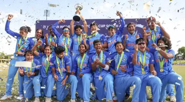 Indian Women U-19 team after winning the U-19 T20 World Cup 2023