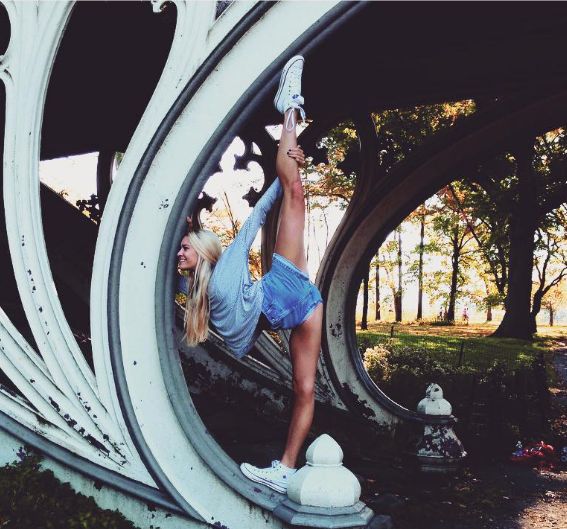 Josie Redmond doing a gymnast pose