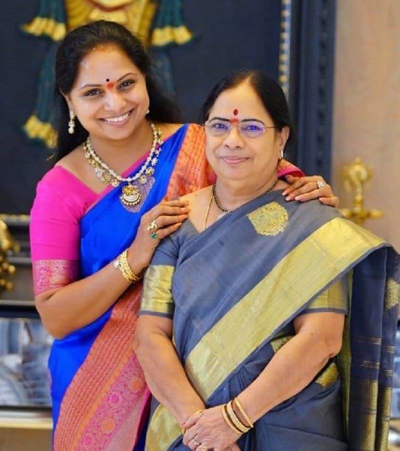 K. Kavita with her mother