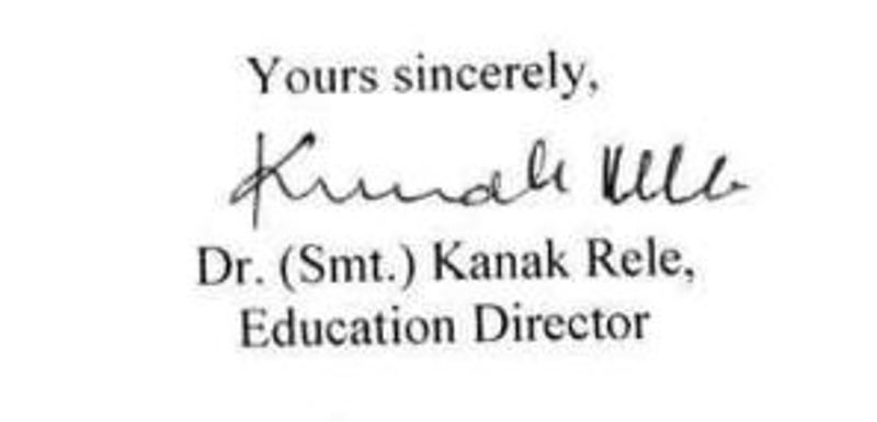 Kanak Rele's signature