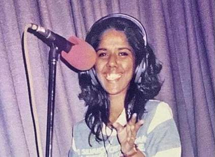 Mahalaxmi Iyer's photo taken when she was recording a jingle for an ad