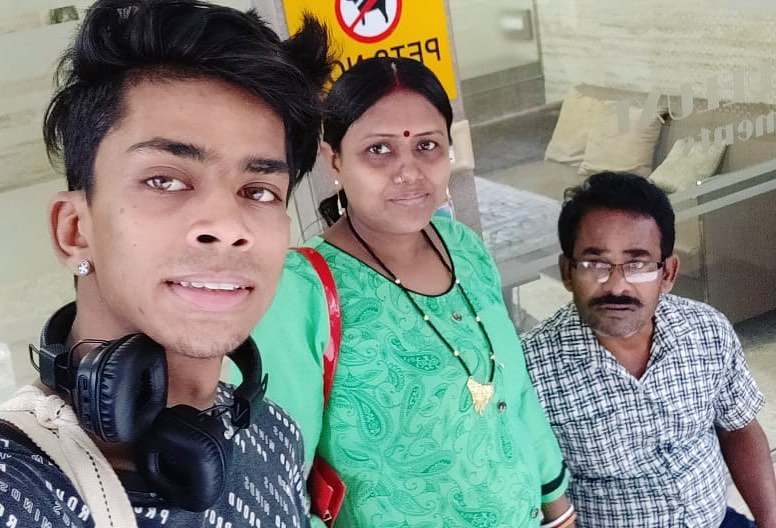 Mukul Gain with his father and mother