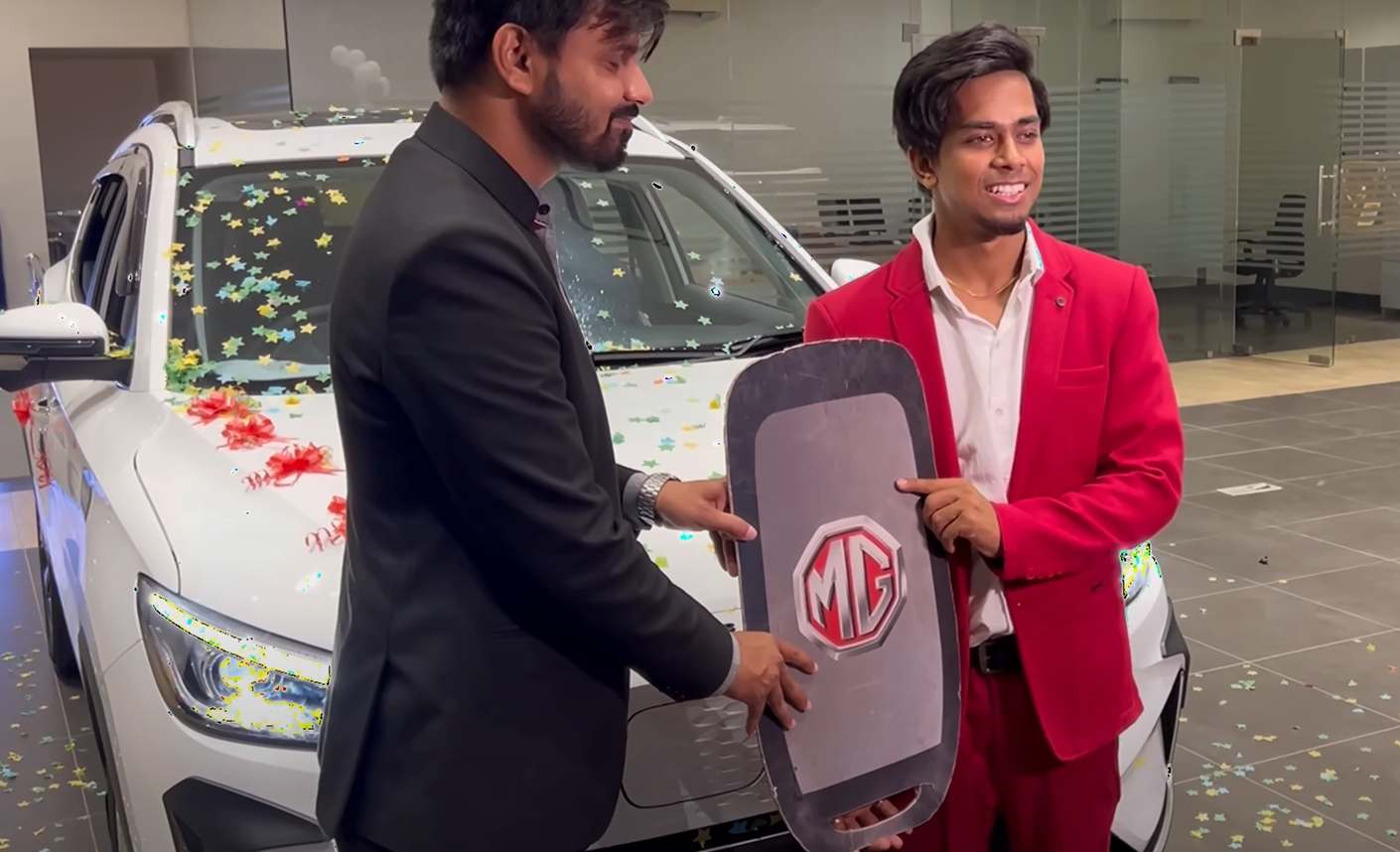 Mukul with his MG Hector