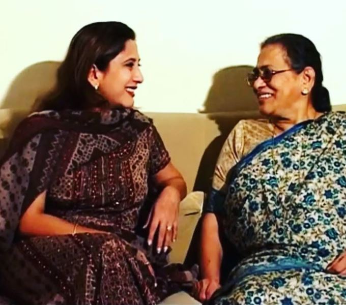 Nivedita Joshi Saraf with her mother