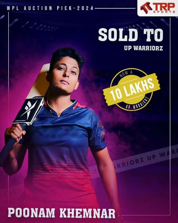 Poonam Khemnar was sold to UP Warriorz in the 2024 Women's Premier League auction