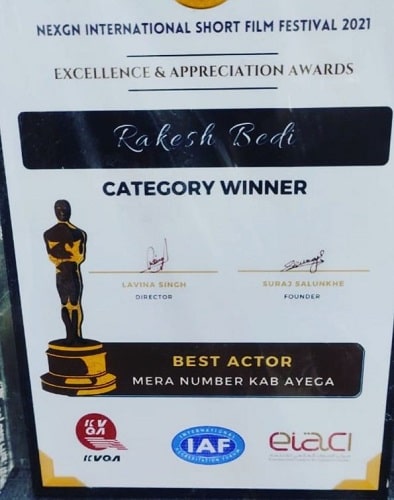 Rakesh Bedi's award