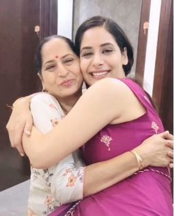 Roopam Sharma with her mother