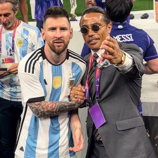 Salt Bae and Lionel Messi during the 2023 U.S. Open Cup Final