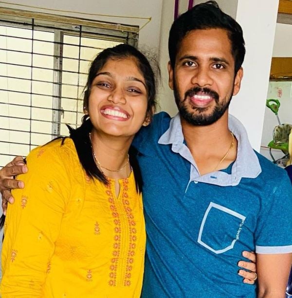 Sneha Deepthi with her brother