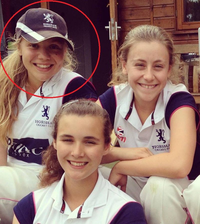 Tara Norris with her teammates as a part of Horsham Cricket Club