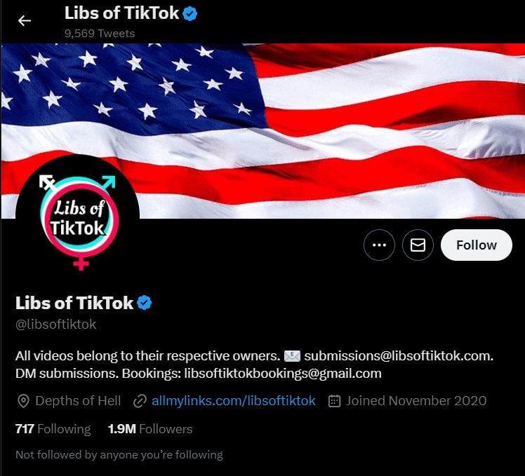 Twitter account of Libs of TikTok