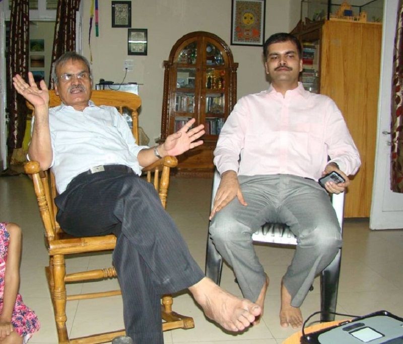 Vikas Vaibhav with his father