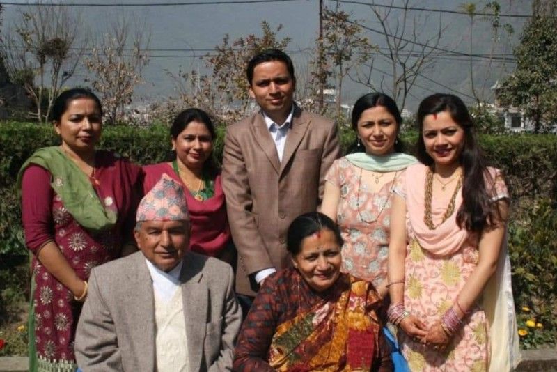 A family photo of Ram Chandra Poudel