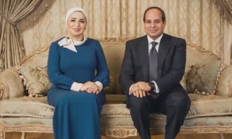 Abdel Fattah el-Sisi with his wife