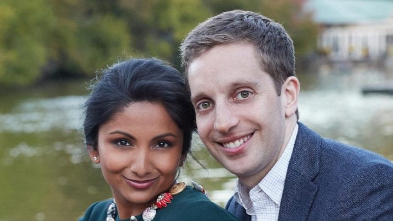 Aditi Banga posing for a photo with her husband