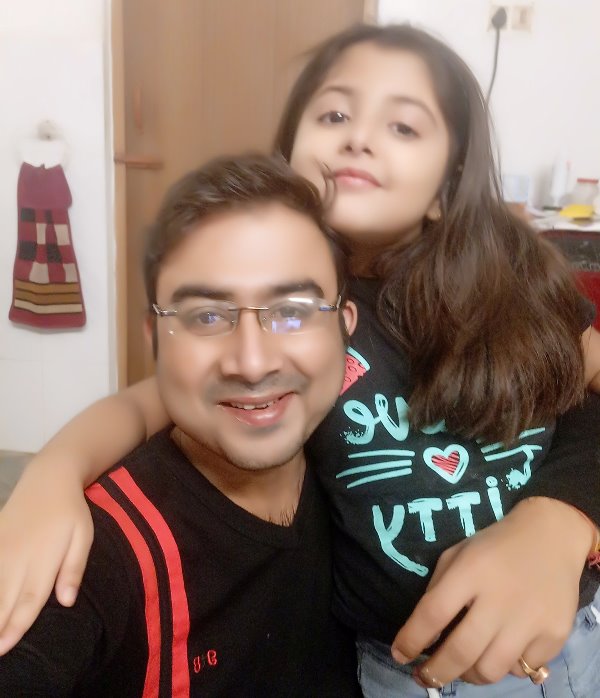Ayanna Chatterjee with her father