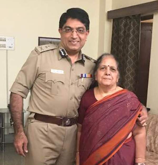 Bhaskar Rao with his mother
