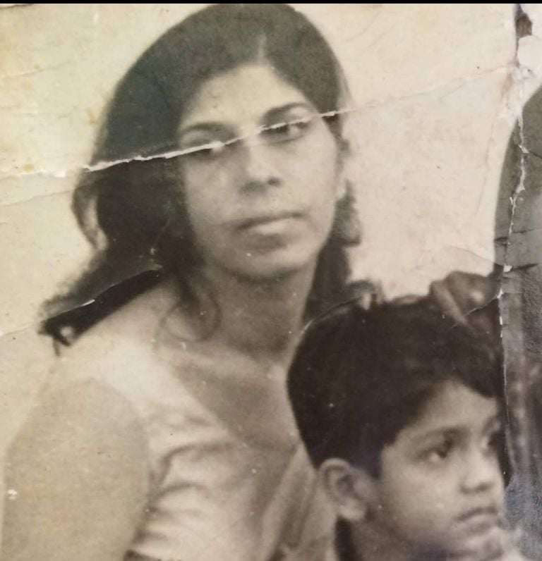 Chikki Panday with his mother