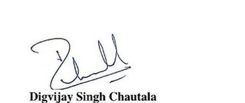 Digvijay Singh Chautala's signature